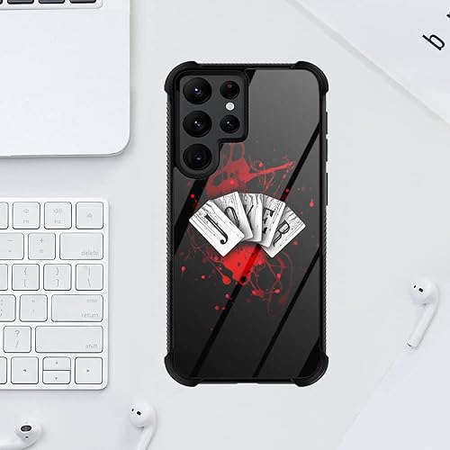 Miniatura 7 de ZHEGAILIAN Funda compatible con Samsung Galaxy S22 Ultra, diseño de tarjetas Joker Galaxy S22 Ultra para hombres y niños, diseño de esquinas que