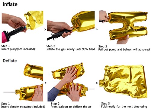 Image of Party Propz Happy Birthday Golden Foil Balloon Alphabet 1pc for Decorations /Birthday Decoration Kit Items Combo Set /Ballon for Husband, Kids
