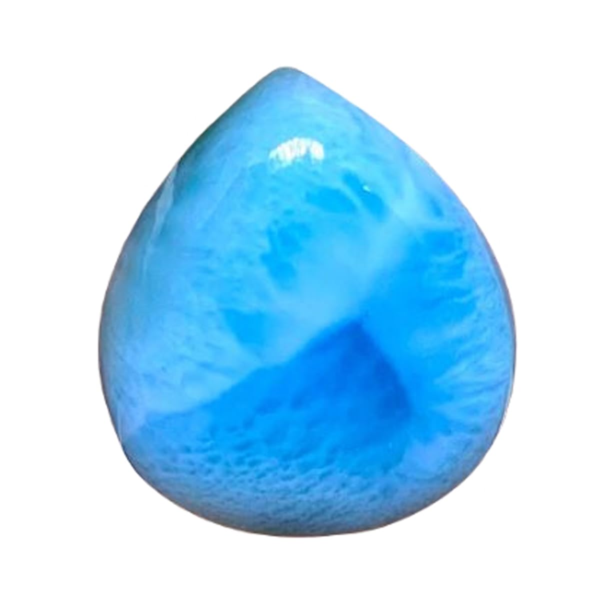 Larimar pour bague et pendentif cabochon poire naturelle 32mm - 6