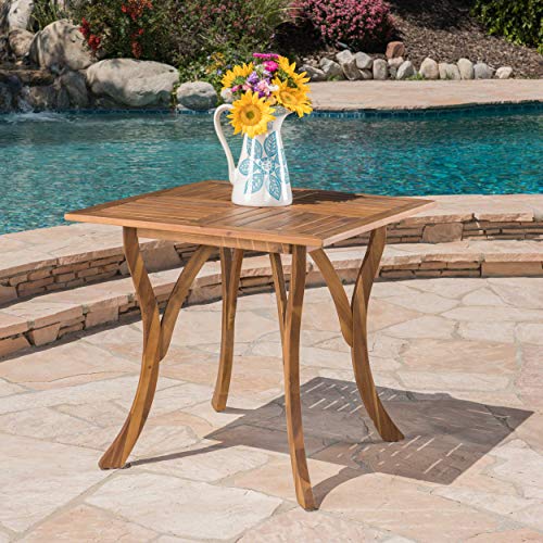 Christopher Knight Home 298193 Hermosa Acacia Wood Square Table thumb #1