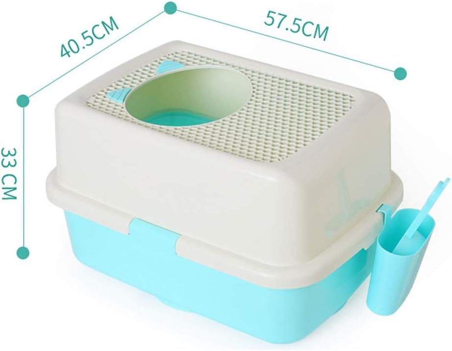 Top Entry Grid Cat Toilet Large Cat Sand Basin Anti-Splash Cat Supplies Automatic Deodorant Litter Box Pet Toilet (Color : Pink) (White Coffee) image 2