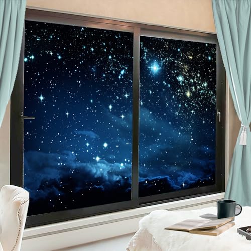 Vinilo decorativo para ventana con diseño galaxia, 2 piezas miniatura 3