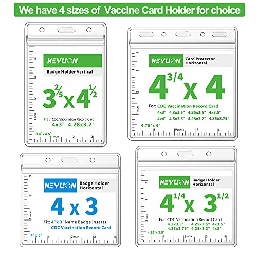 Keylion 10 Pack Vaccination Card Protector 4X3 In, Cdc Immunization Record Vaccine Card Holder, 3X4 Horizontal Id Badge Holder, Clear Vinyl Plastic Sleeve Cover W Waterproof Resealable Zip For Travel #TOP5