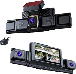 4G LTE 2K 4 Channels Dash Camera, 360 Degree Panoramic Car DVR, Front and Rear Camera, 4G Remote Controlled Monitior with ADAS BSD, Support WiFi APP Control, with GPS Log Track Playback, Night Vision