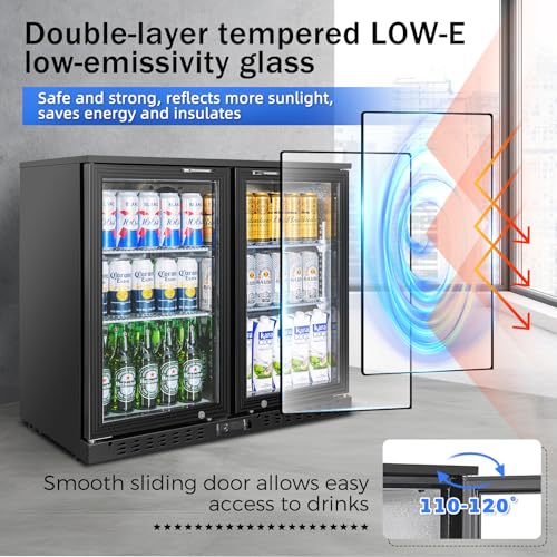 Image of 7.4 Cu.Ft Back Bar Cooler, 2 Hinged Glass Doors, ETL