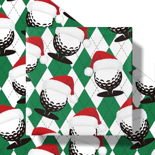 RUSPEPA Golf Christmas Wrapping Paper