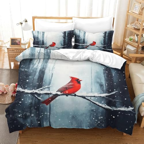 Housse de couette 140x200 cardinal rouge lit simple 3D
