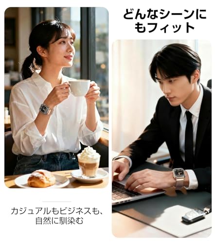 スマートウォッチ 2026年進化モデル【マグネット式金属バンド・超薄型・超軽量】 iPhone/Android対応 1.85インチ Bluetooth通話 LINE通知 日本語操作画面 100+運動モード・GPS内蔵 活動量計 消費カロリー/歩数/運動時間/運動距離/心拍数記録 IP68防水 レディース メンズ ギフト メタルゴールド