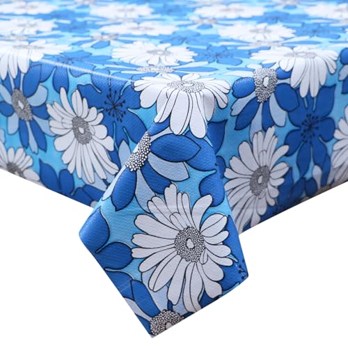 Image of Dakshya Industirs PVC Waterproof Table Cover 36x54 Inch Floral Printed Center Table Cover Washable Plastic Table Sheet Oilproof Dining Table Cover for Coffee Table Living Room Home (Classic Petal)