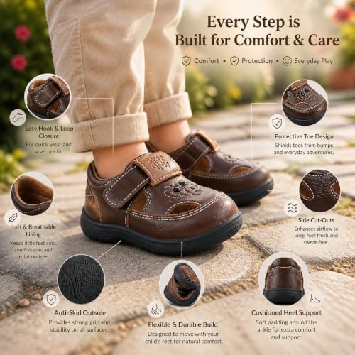 Image of Goal-1 Sandals Casual Fisherman Adjustable Sporty Summer Closed Comfortable Toe Sandals with Premium PU Padding For unisex kids-pack of 1(18 Months-4.5 Years)