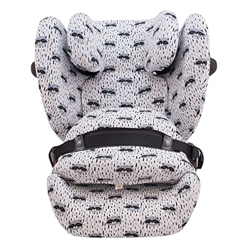 JYOKO KIDS Funda de algodón para silla de coche compatible con Cybex Pallas G I SIZE (Funda Pallas G, RACCOON)