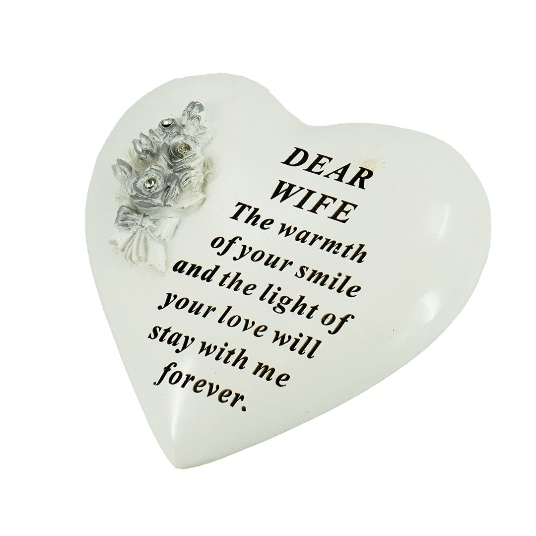 Angravememorials Multicoloured Special Wife Graveside Memorial Rose Heart Grave Plaque Ornament Decoration