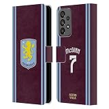 Head Case Designs Officially Licensed Aston Villa Football Club John McGinn 2024/25 Crest Player Kit Leather Book Wallet Case Cover Compatible with Samsung Galaxy A73 5G (2022)
