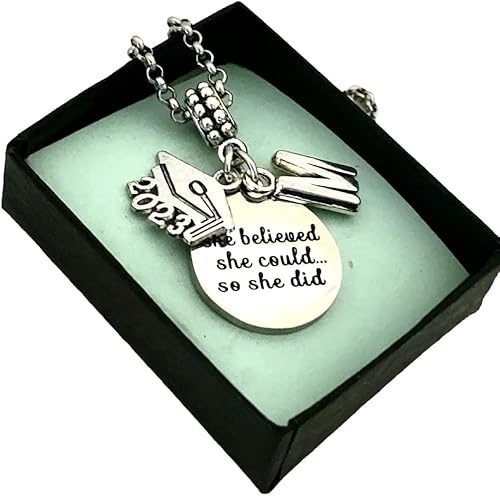 Custom 2024 2025 Graduation Hat Diploma Charm with Bracelet Necklace Keychain, High School Graduation Jewelry gift for Girls Women