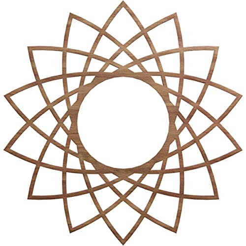 Image of Ekena Millwork 24 inchOD x 9 1 /4 inchID x 1 /4 inchT Eleanor Wood Fretwork Pierced Ceiling Medallion, Walnut