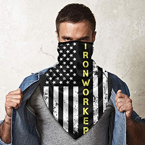 Neck Gaiter Warmer Windproof Face Mask Ironworker American Flag