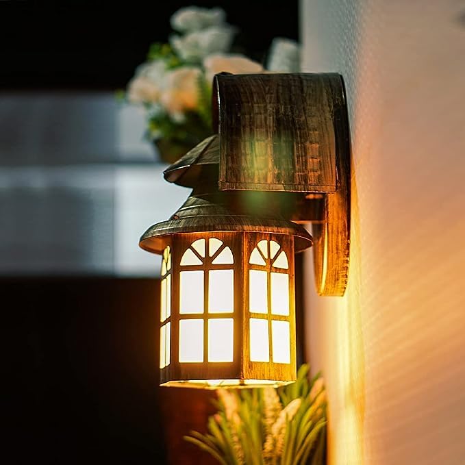 Image of GreyWings Copper Antique Iron Wall Light for Home & Outdoor - Vintage Lantern Design, (Bulb is not Included) Decorative Sconce Lamp, Pack of 1