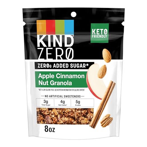 30% coupon - KIND Zero Added Sugar Keto Granola, Apple Cinnamon Nut, 8oz