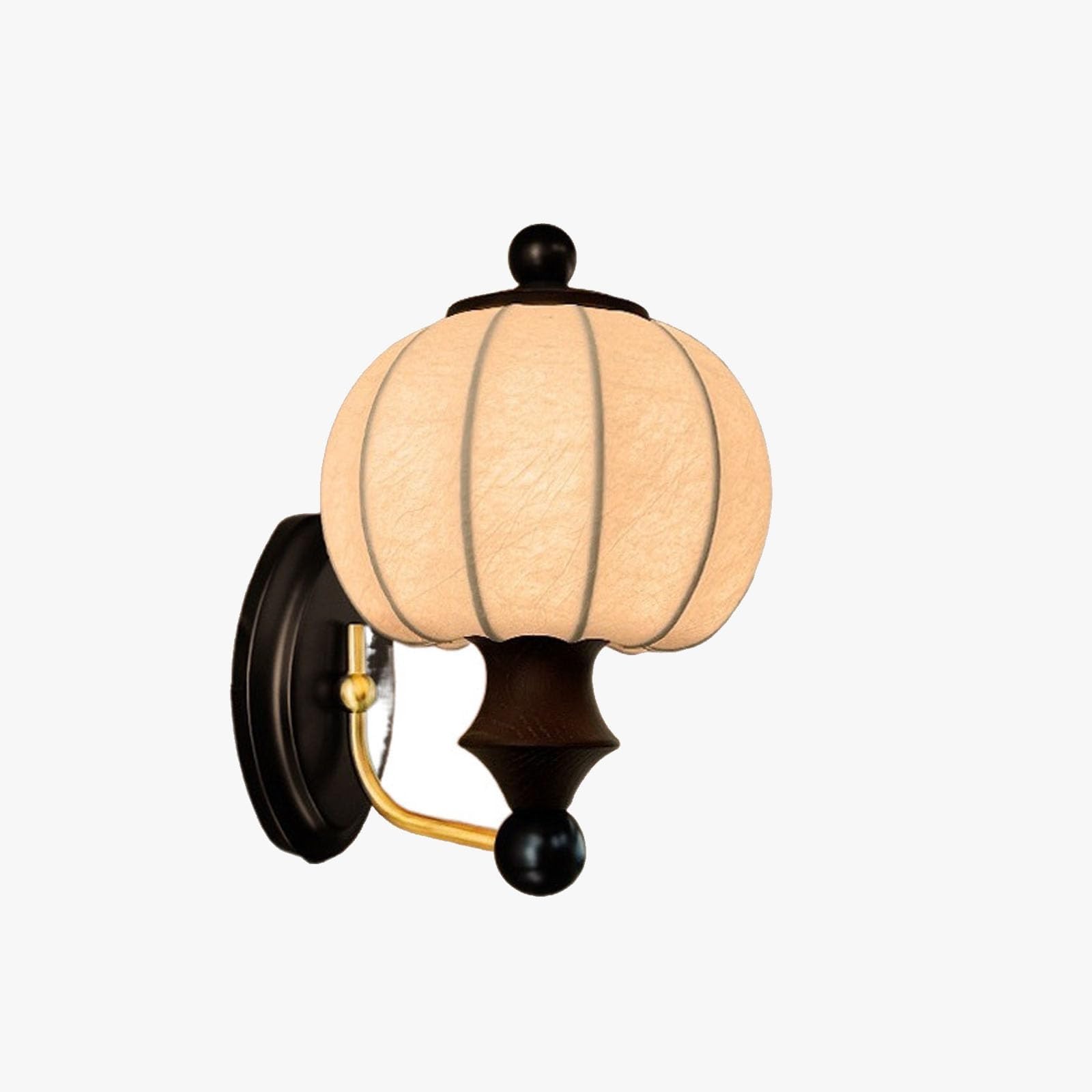 LUOYAOB Vintage Silk Wall Sconce Solid Wood Lamp Bedroom Bedside Lighting