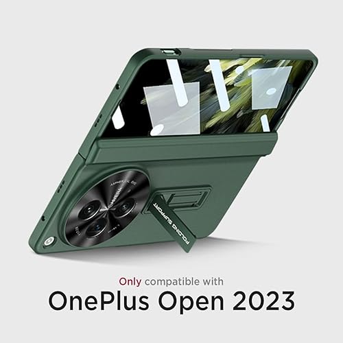 Miniatura 2 de Miimall Funda abierta para Oneplus Open con protector de pantalla, soporte ajustable integrado y protección magnética de bisagra, funda protectora