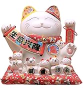 Amazon.com: TXYXT Lucky Statue Cat Figurines Chinese Ceramic Lucky