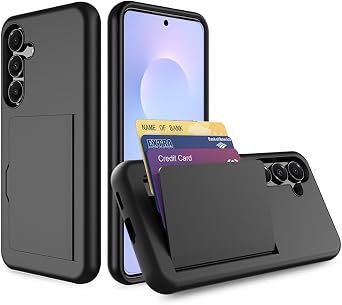 Galaxy S25 FE Case with Card Holder,Credit Card Slot Protective Wallet Case for Samsung Galaxy S25 FE - Black