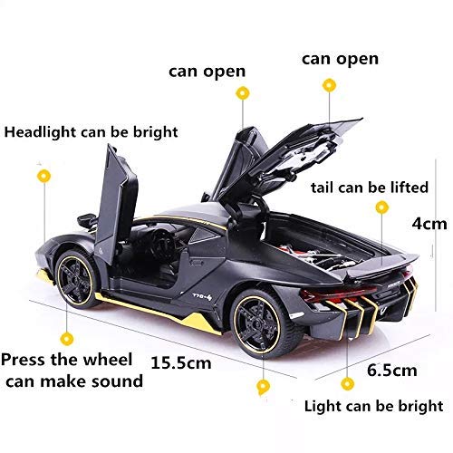 Image of LONGMIRE Metal Pull Back Diecast Car Pull Back Model with Sound Light Boys Gifts Toys for Kids Pack of 1, Multicolor (1:24 LP770-4)