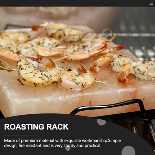 Suministros para barbacoa LIFKOME con estante de platos en hierro esmaltado negro para cocina 4