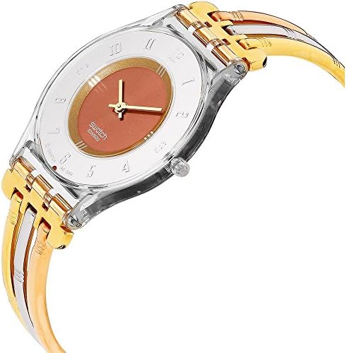 Swatch Ladies Tri Gold Stainless Steel Bracelet Watch