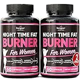 (2 Pack) Night Time Fat Burner for Women - Aids While You're Asleep - Supports Metabolism, Helps Promotes Restful Sleep, Manage Cravings, Enhance Performance - Premium Weight Loss Pills for Women