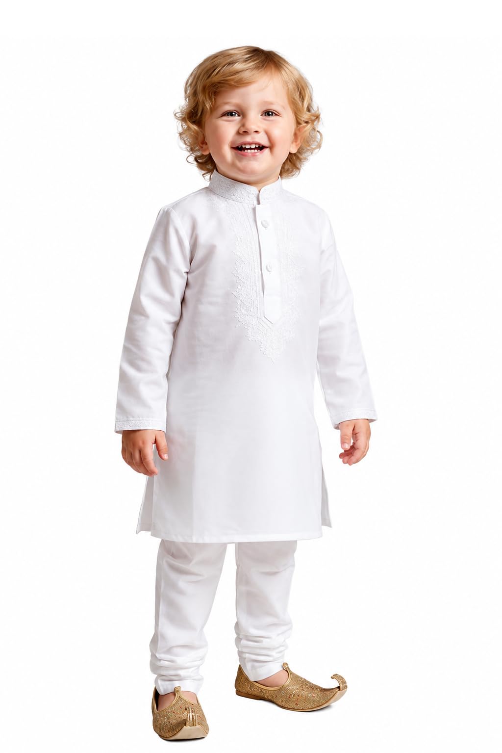 A.T.U.N. (ALL THINGS UBER NICE) Kurta etnica da ragazzo in cotone ricco di ricamo con pigiama, leggero, traspirante, tradizionale abbigliamento indiano | elegante vestito per bambini