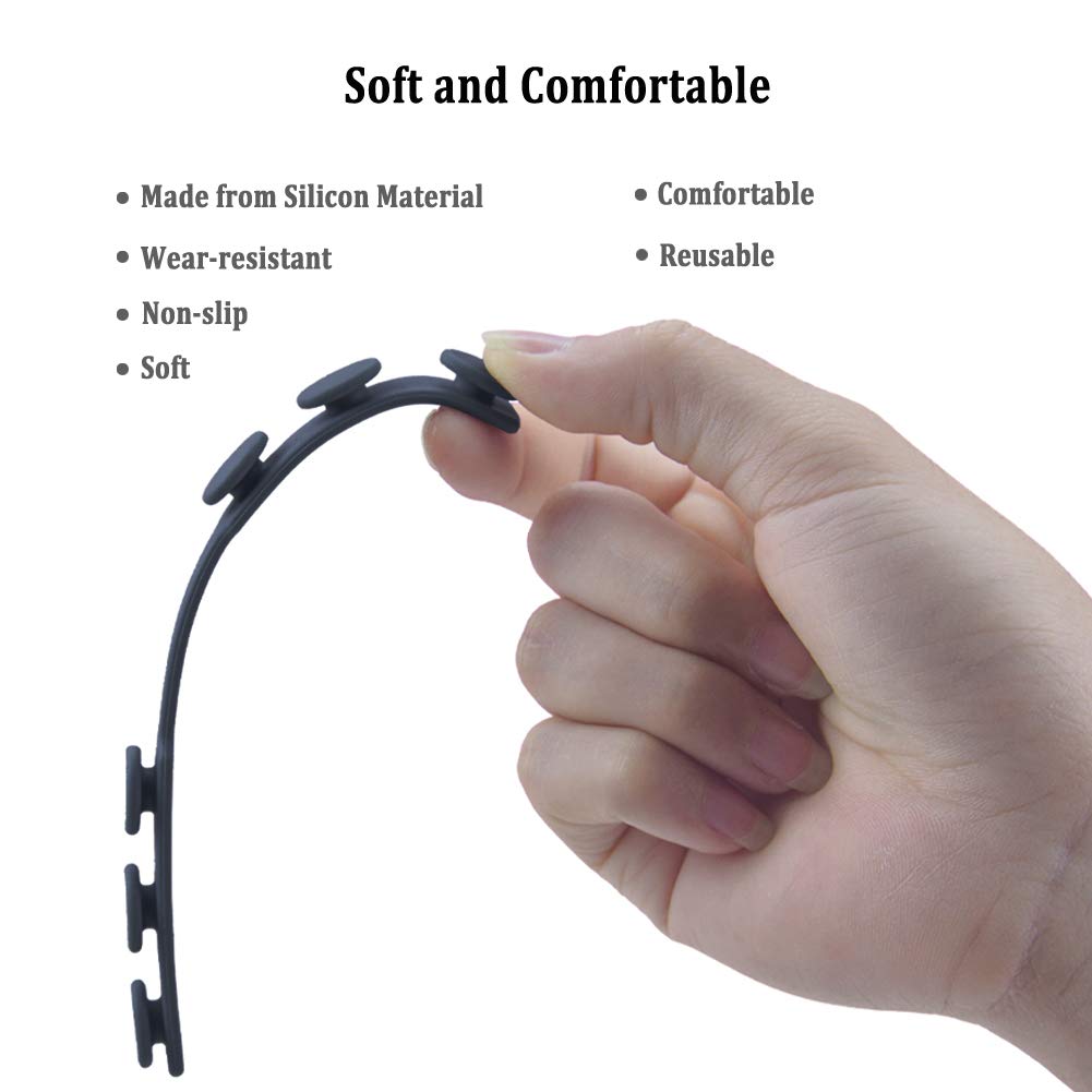 Masque Attache Crochets Boucles D'oreilles Silicone Extension Sangle Boucle de Protection Auditive pour Homme Femme (10 PCS)