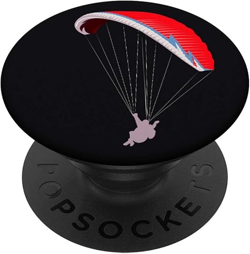 Paragliding Paraglider Paramotor Paracaídas Negro Teléfono Grip PopSockets Grip y soporte para teléfonos y tabletas