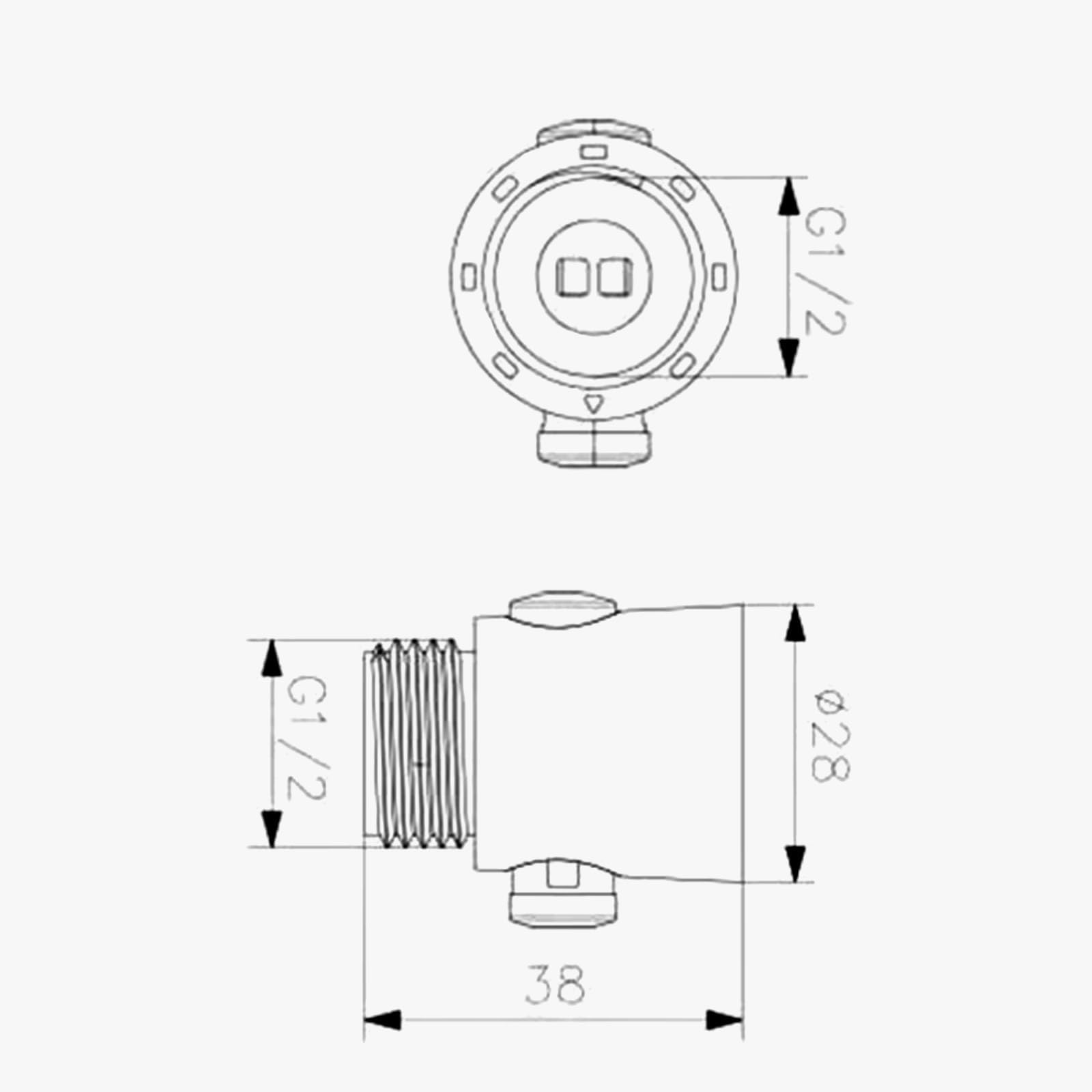 Produktbild von 2-teiliges Dusch-Absperrventil – Verchromt, 1-Touch-Wasserstop, Durchflussbegrenzer, Passend Zwischen Schlauch Und Handbrause, Wassersparend