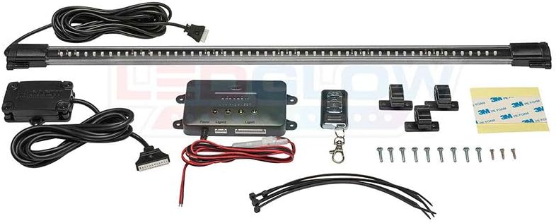 LEDGlow Million Color LED Grille Accent Neon Lighting Kit for Cars & Trucks - 18 Solid Colors - 12 Patterns - 24" Multi-Color Light Tube - Includes Control Box & Wireless Remote