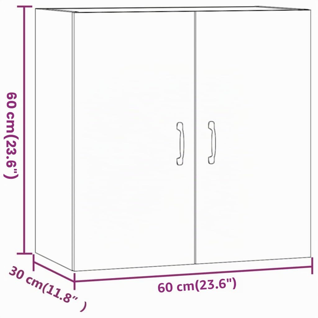 vidaXL Armadietto a Muro Rovere Sonoma 60x31x60 cm Legno Multistrato