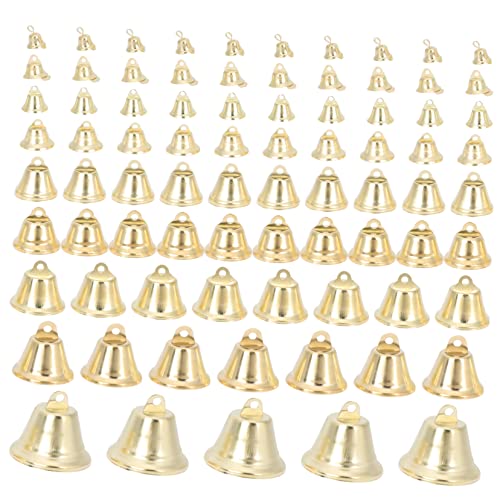 Happyyami 90pcs Metal Bell Christmas Ornaments Pendant Decorations for Tree Home Holiday Decor for DIY Crafts and Festive Displays
