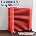 ECR4Kids Stackable Kiddie Cot, Ready-to-Assemble, Standard Size, Classroom Furniture, Red, 6-Pack