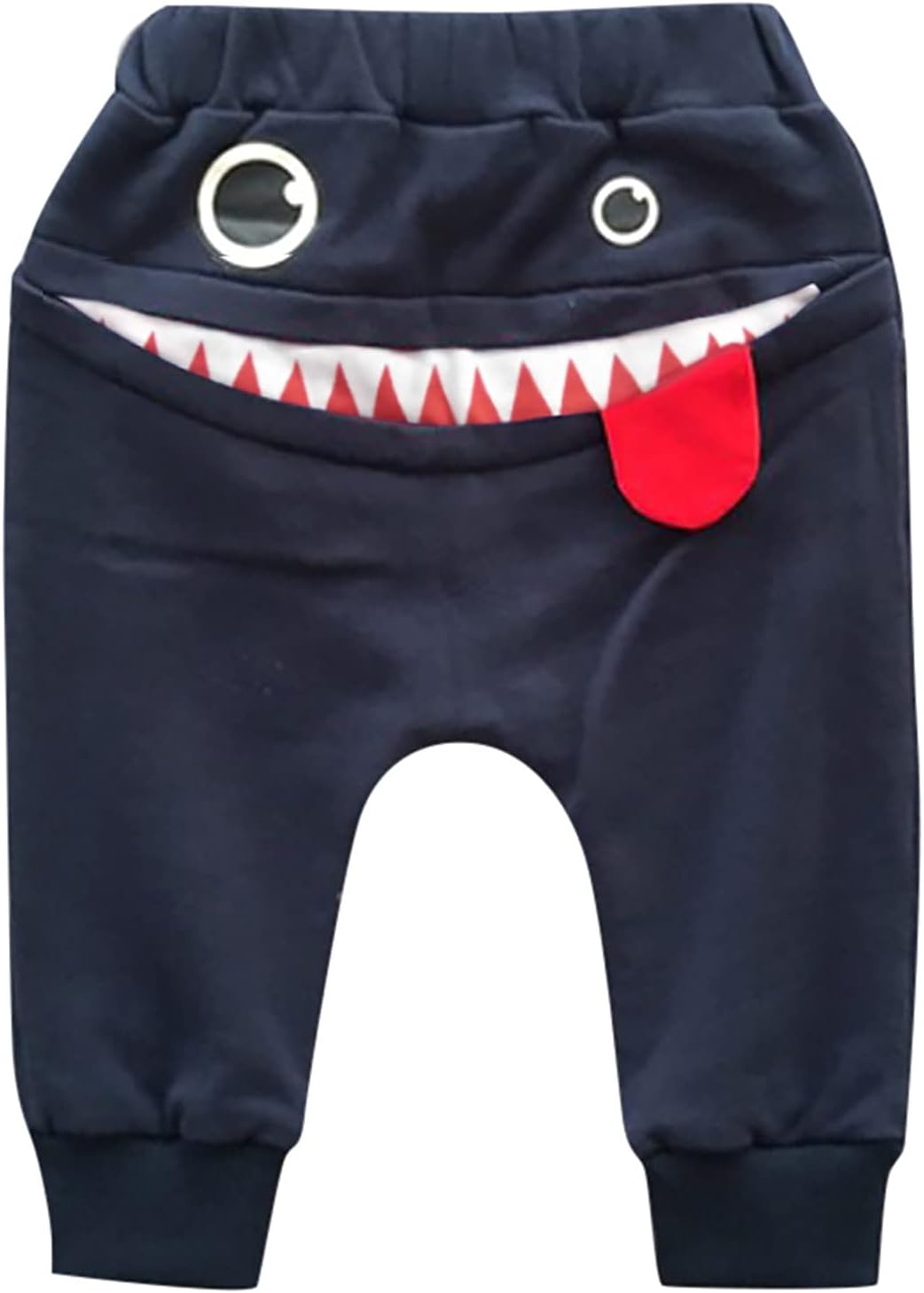 POLG Toddler Baby Boys Girls Jogger Pants Infant Cartoon Shark Monster Big Tongue Warm Harem Sweatpants Trousers