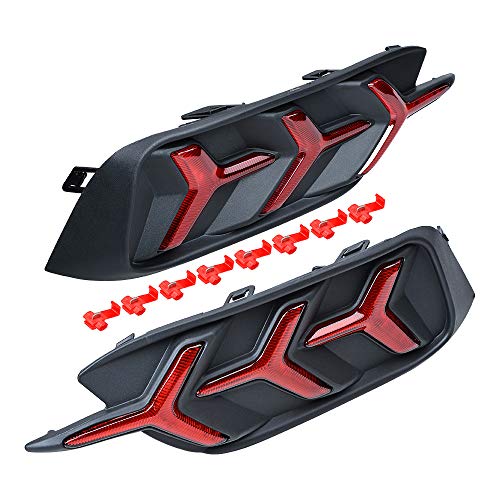 Anzios 2Pcs Rear Brake Tail Light Lower Bumper Reflex Lamp Y Led Red Lens Tail Lamp Compatible With 2016-20 Civic Sedan 10Th Gen #TOP6