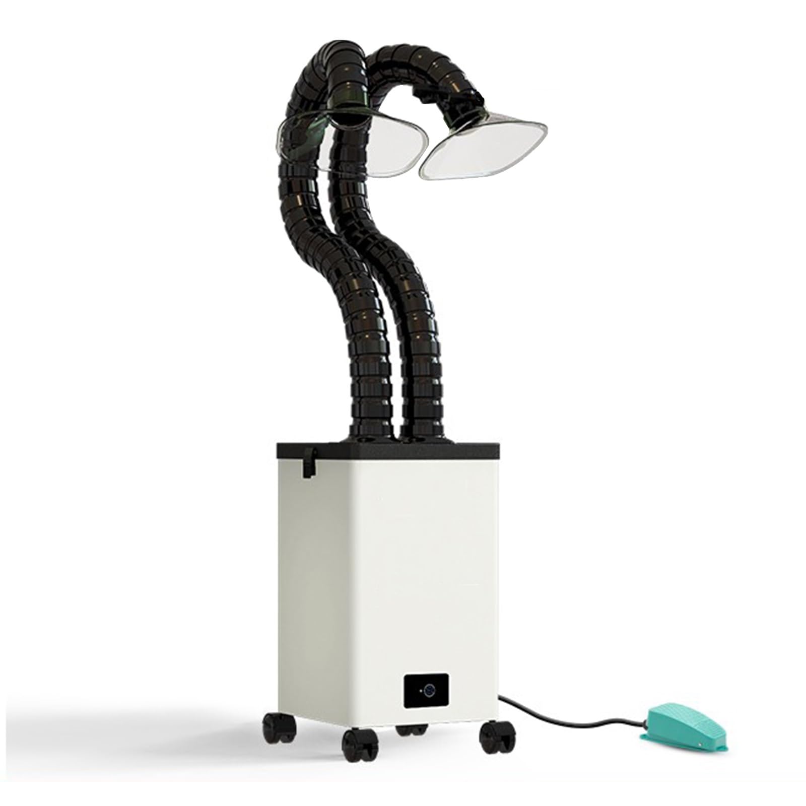 200W Aspiratore Fumi di Saldatura con Interruttore a Pedale, Aspiratore Fumi Laser Professionale, 2 Tubi Flessibili/Filtro a 3 Stadi / 5 velocità di Aspirazione