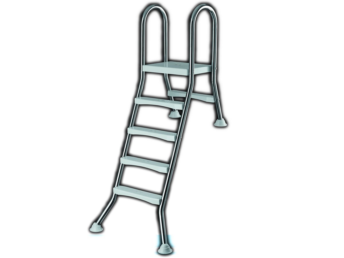 Ideal Eichenwald Poolleiter Hochbeckenleiter Schwimmbadleiter Edelstahlleiter Leiter 1,2/0,4m