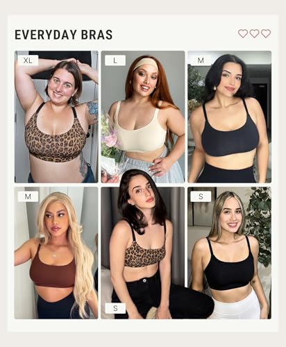 Image of FeelinGirl Seamless Bras Wireless Bralettes for Women, No Wire Unlined Comfort Soft for Sleep, Everyday Bras