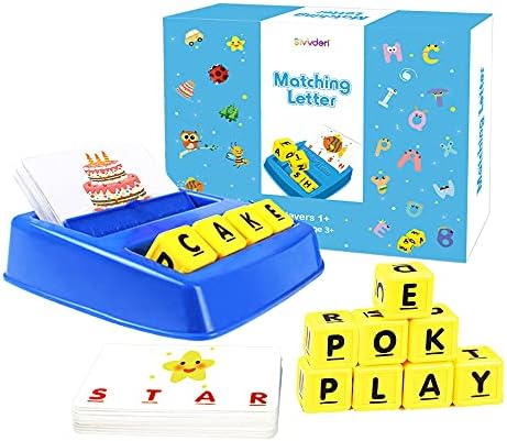 Educational Toys, Alphabet Learning Toys Flash Card Game for Toddlers 3 4 5 Year Old Preschool Matching Letter Spelling Reading Games for Kids 3-8 Years Old Boys Girls Birthday Christmas Gift
