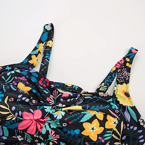 Hanna Nikole Plus Size One Piece Swimsuit For Women Slimming Tummy Control Swimsuits 22 Plus Colorful Flowers #TOP6