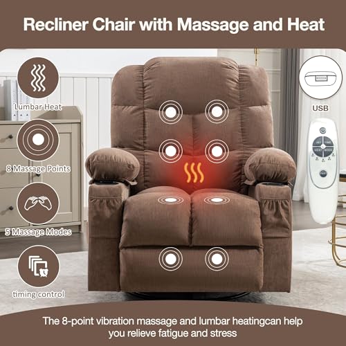 Sillón reclinable eléctrico con masaje y puerto USB miniatura 4