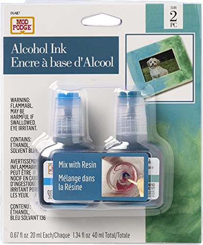 Mod Podge, Beach Please Alcohol Set of 2 .67 fl oz / 20 ml Kit, DIY Epoxy Resin Ink Supplies for Arts and Crafts, 25285