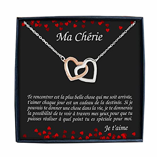 TILOVE Collier Personnalisé pour Femme avec Pendentif en Forme de Coeurs Entrelacés Contenant un Message d'Amour pour Votre Chérie, Votre Femme, Votre compagne Cover