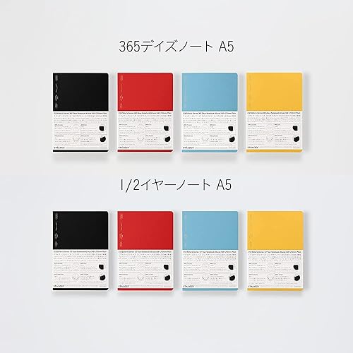 Miniatura 7 de Stalogy Cuadernos a cuadros S4 5.8 pulgadas x 8.3 pulgadas (negro) A5 365 días páginas lisas