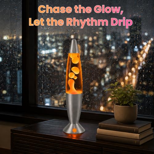 Image of 13.5 Inch Small LED Liquid Motion Lamps 17 Colors Color Changing Table Lamp for Kids Adults Bedroom Decor, Silver Blue Green Pink Relax Night Light Sensory Mood Nightlight with 8H Timing
